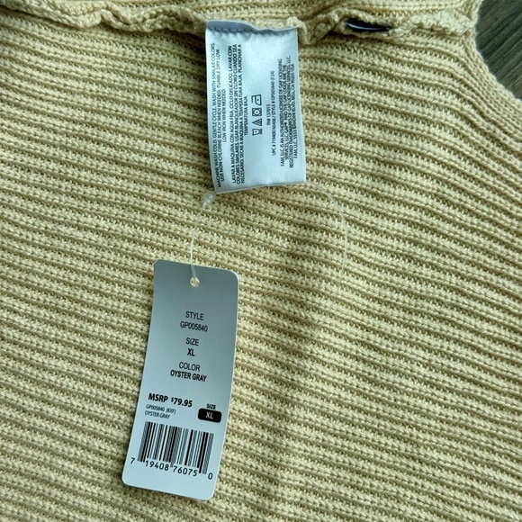 GAP Open-Front Ribbed Knit Cardigan Sweater in Oatmeal Gray – Size XL - Picture 5 of 15